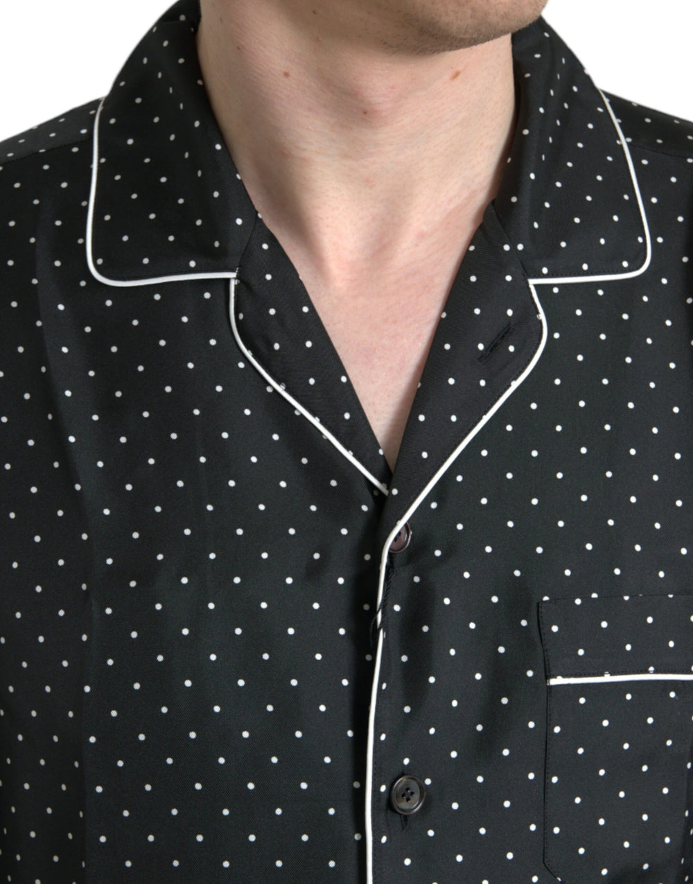 Dolce & Gabbana 100% Silk Long Sleeve Shirt in Black