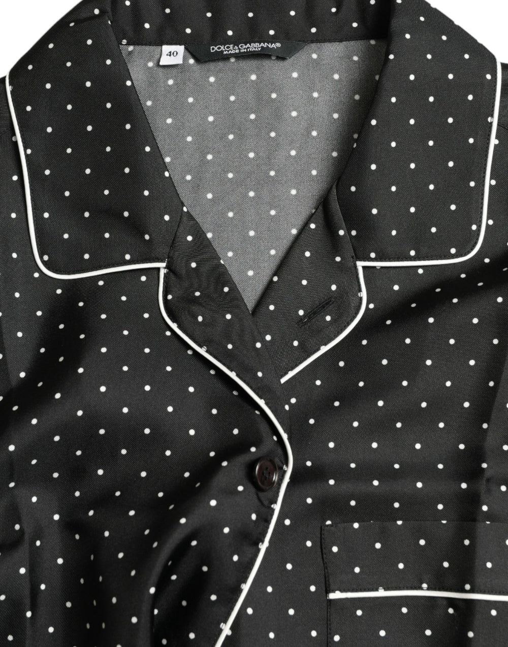 Dolce & Gabbana 100% Silk Long Sleeve Shirt in Black