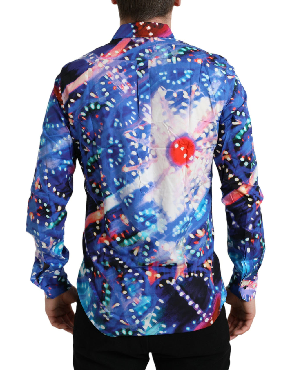 Dolce & Gabbana 100% Cotton Slim Fit Luminarie Print Shirt in Multicolor