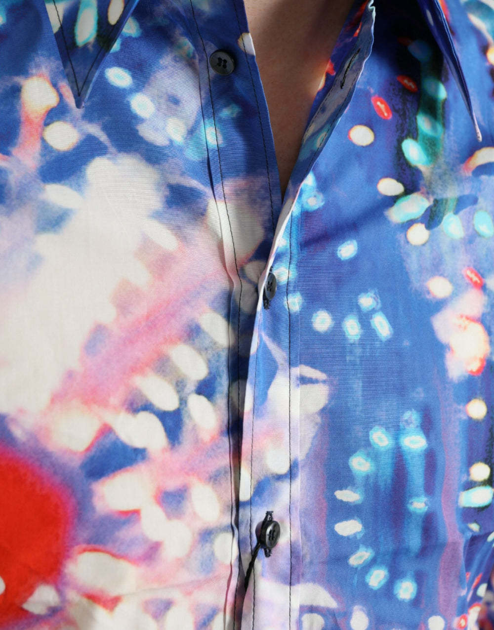 Dolce & Gabbana 100% Cotton Slim Fit Luminarie Print Shirt in Multicolor