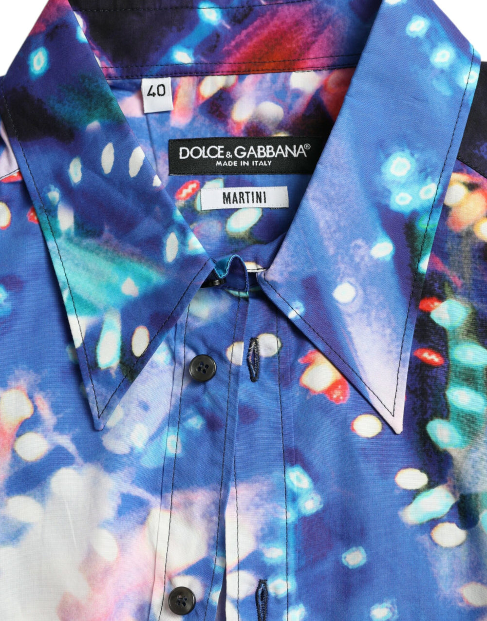 Dolce & Gabbana 100% Cotton Slim Fit Luminarie Print Shirt in Multicolor