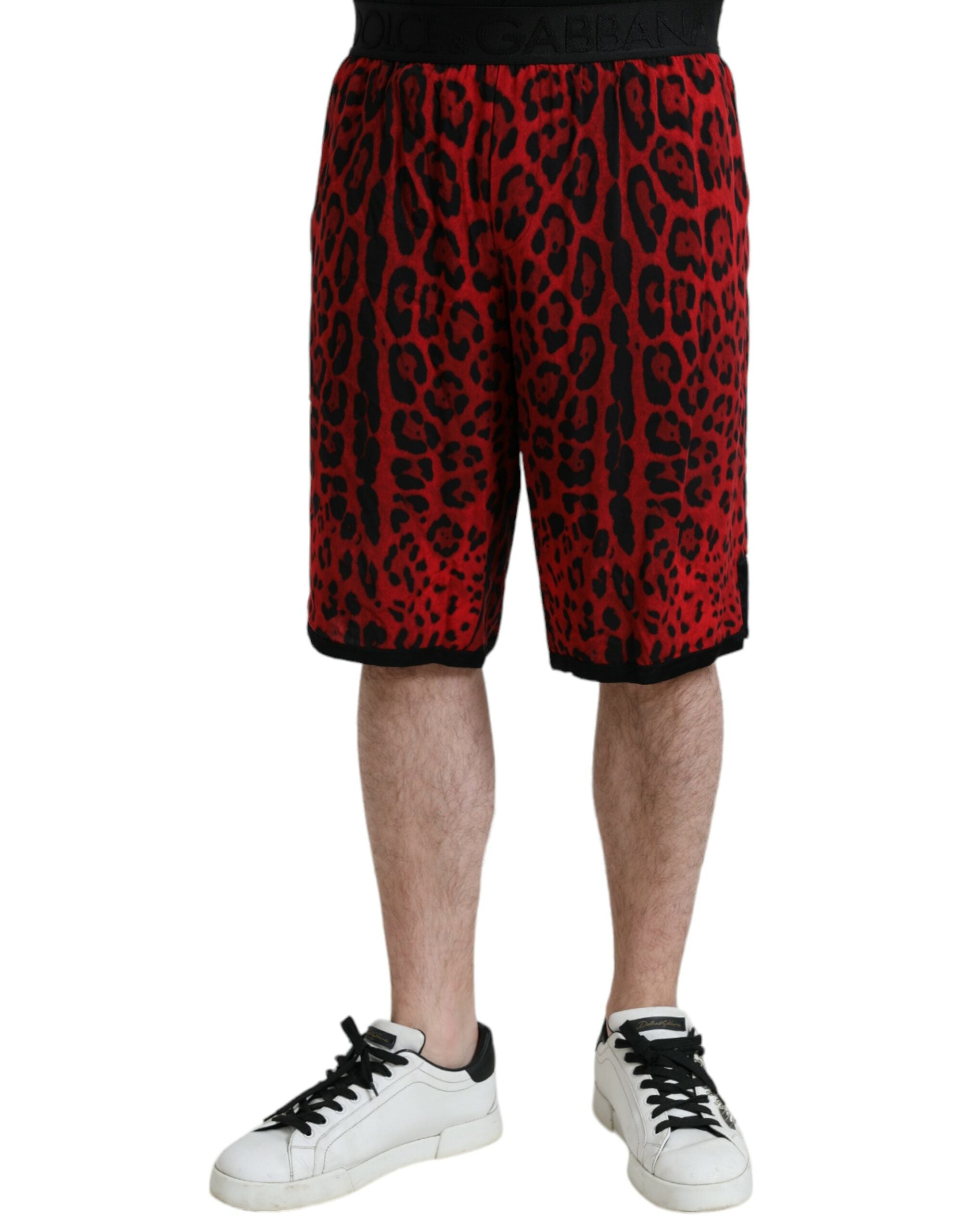 Dolce & Gabbana Shorts από 100% βισκόζη σε Κόκκινο Leopard Print
