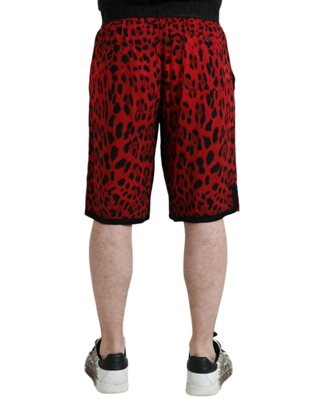 Dolce & Gabbana Viscose Bermuda Shorts in Red Leopard Print