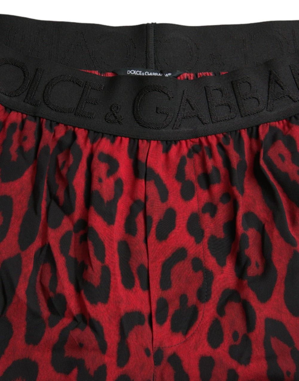 Dolce & Gabbana Viscose Bermuda Shorts in Red Leopard Print