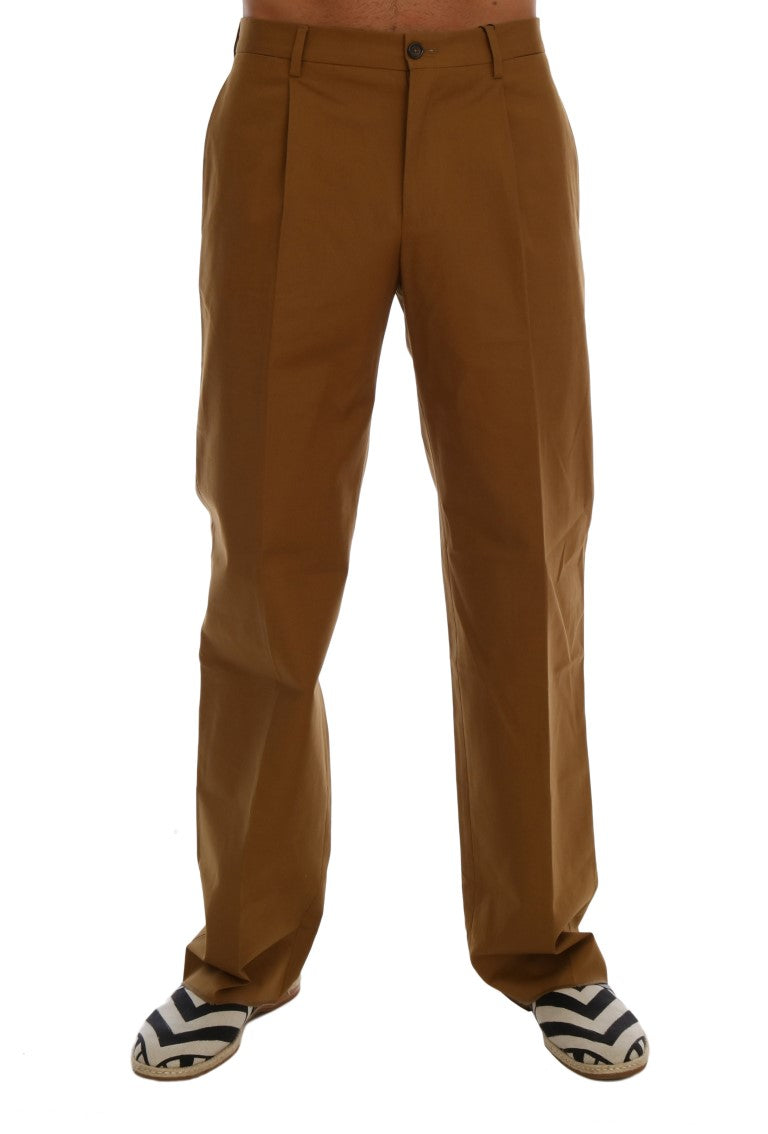 Brown Stretch Cotton Pants mens luxury fashion - Mens Edit