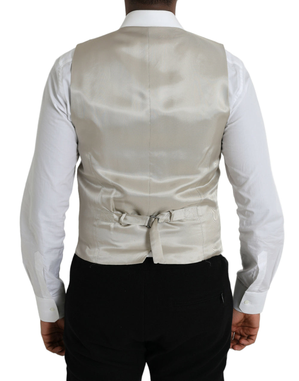 Dolce & Gabbana Virgin Wool and Silk Waistcoat in Light Grey