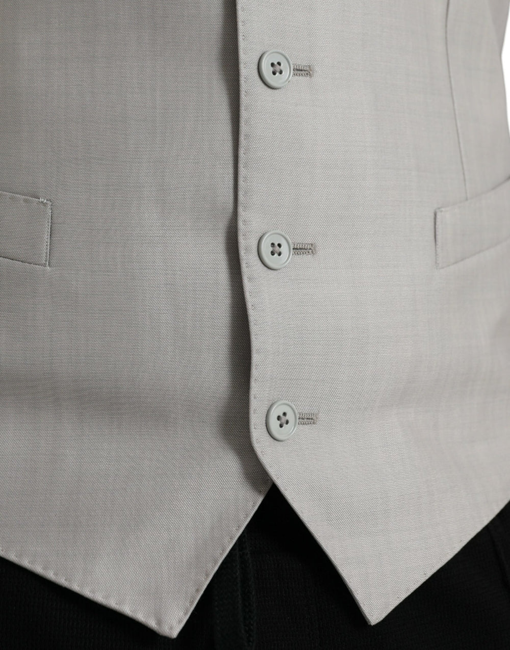 Dolce & Gabbana Virgin Wool and Silk Waistcoat in Light Grey