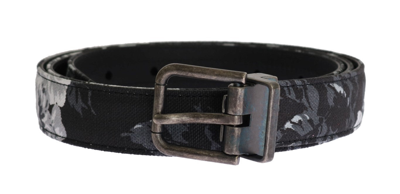 Black Cayman Linen Leather Belt mens luxury fashion - Mens Edit