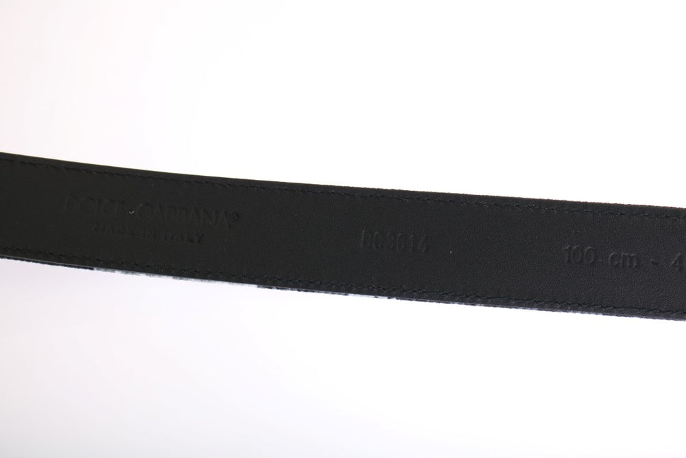 Dolce & Gabbana Cayman Leather and Linen Belt in Black