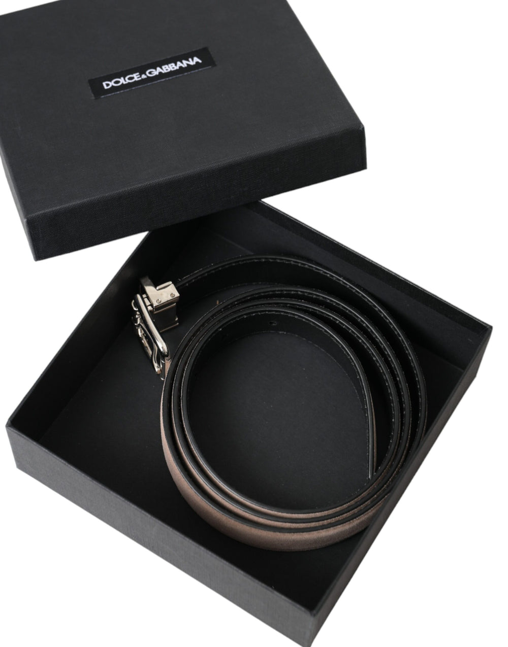 Dolce & Gabbana Suede Leather Belt in Beige