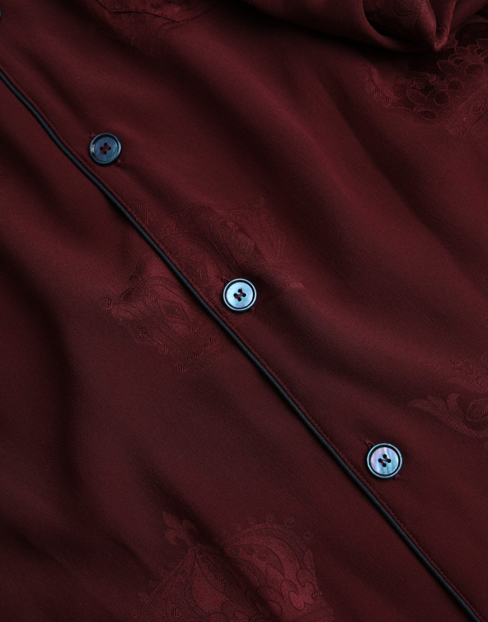 Dolce & Gabbana 100% Silk Long Sleeve Shirt in Maroon