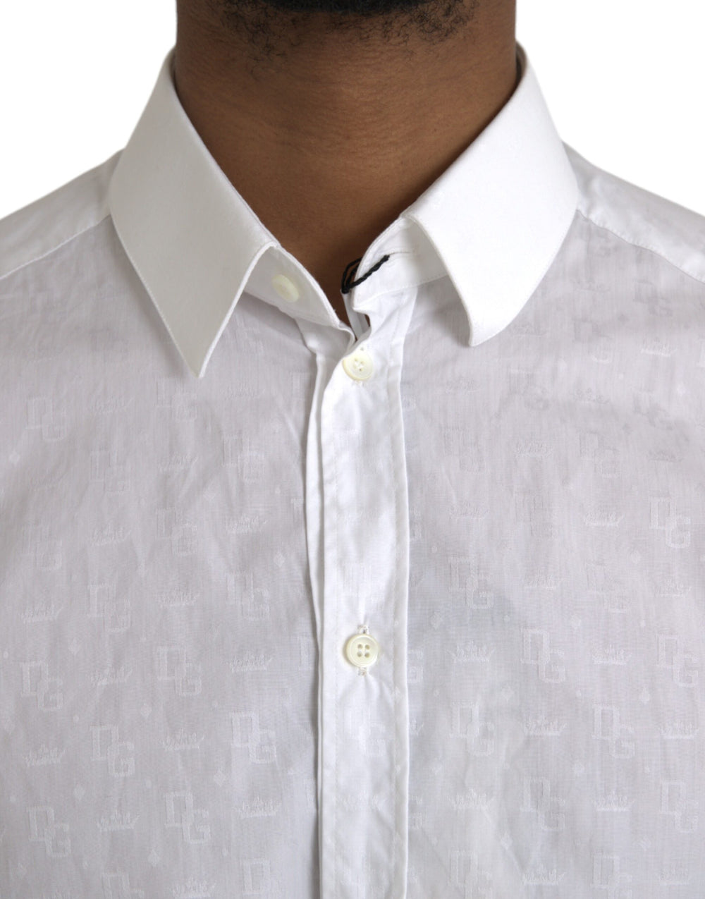Dolce & Gabbana 100% Cotton GOLD Dress Shirt in White