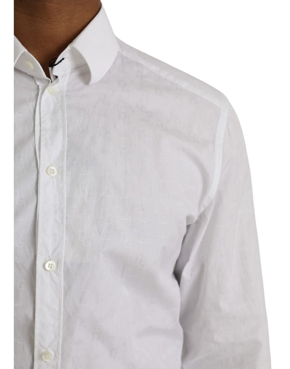 Dolce & Gabbana 100% Cotton GOLD Dress Shirt in White