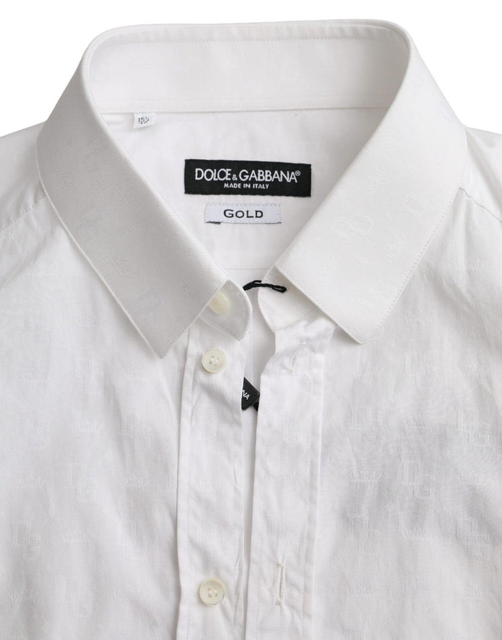 Dolce & Gabbana 100% Cotton GOLD Dress Shirt in White