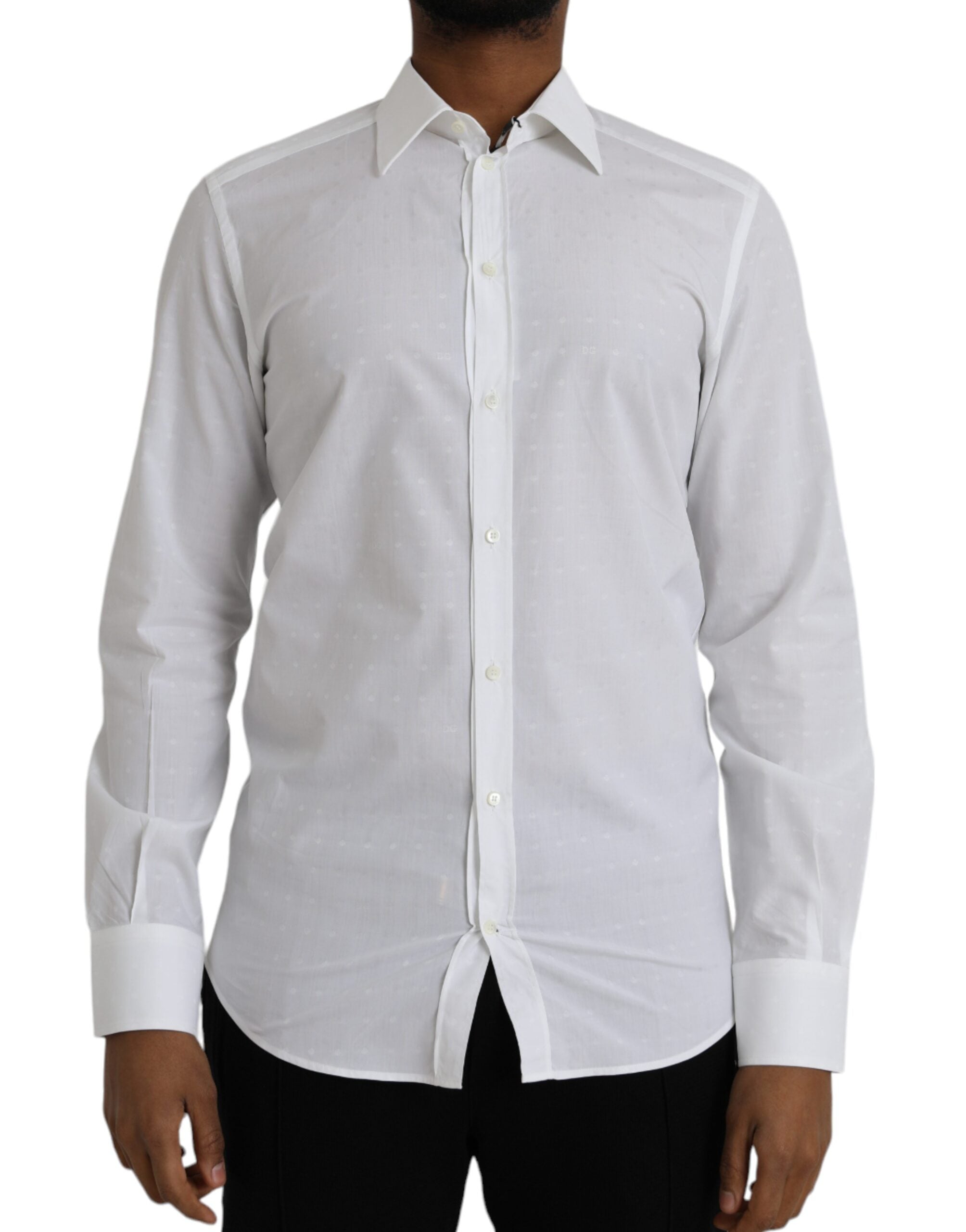 White Logo Cotton Men Dress GOLD Shirt mens luxury fashion - Mens Edit