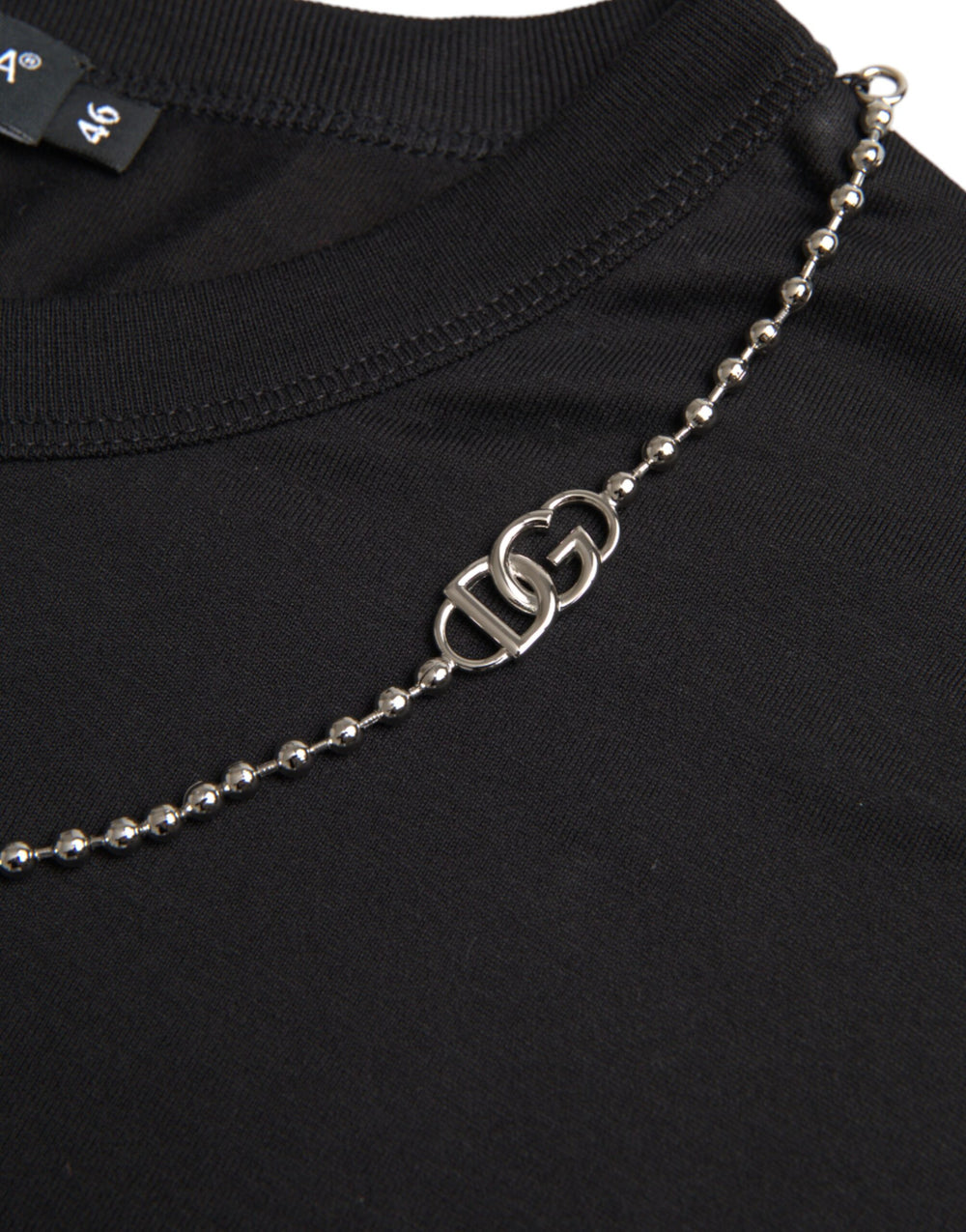 Dolce & Gabbana 100% Cotton Crew Neck T-Shirt in Black
