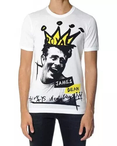 Dolce & Gabbana Βαμβακερό T-shirt με Γραφιστική Εκτύπωση σε Λευκό