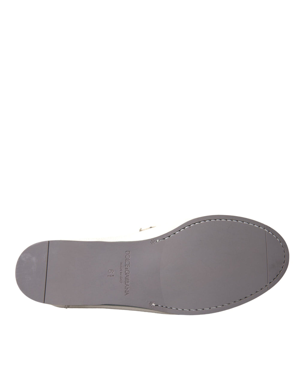 Dolce & Gabbana Leather Slip-On Loafers in White and Grey