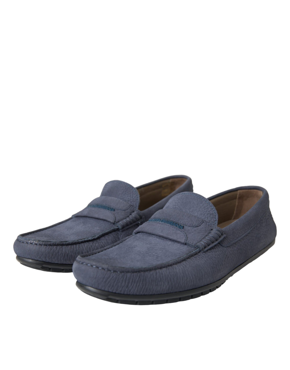 Dolce & Gabbana Calf Leather Loafers in Blue