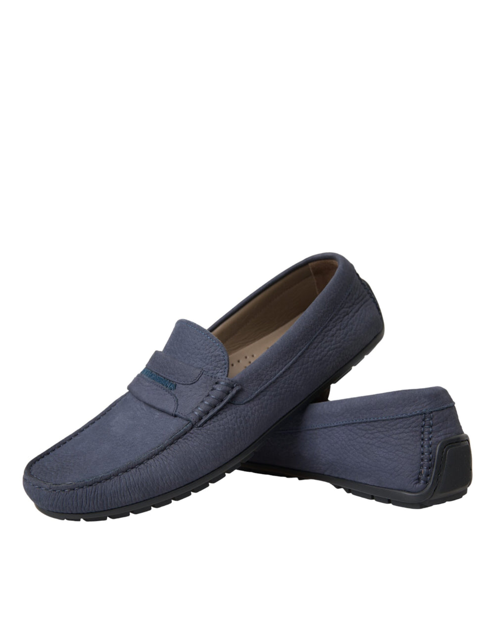 Dolce & Gabbana Calf Leather Loafers in Blue
