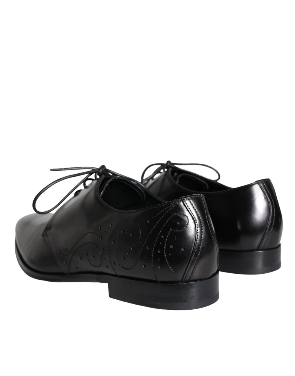 Dolce & Gabbana Calfskin Leather Derby Shoes in Black