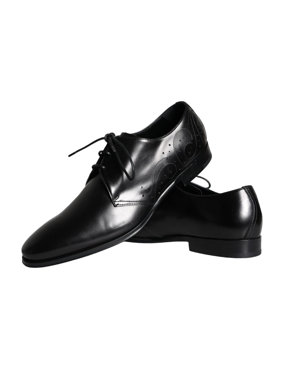 Dolce & Gabbana Calfskin Leather Derby Shoes in Black