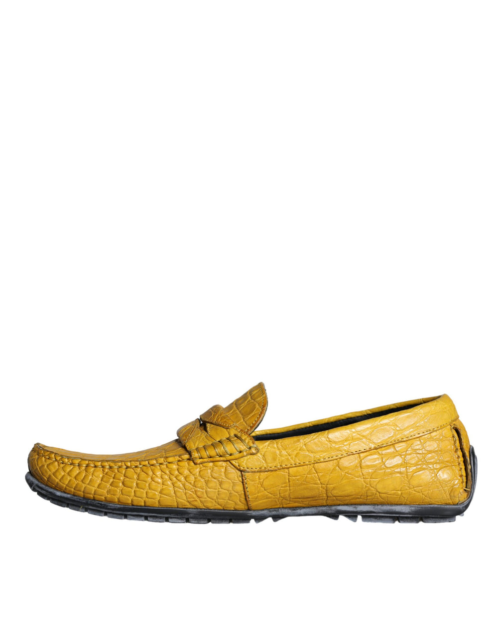 Dolce & Gabbana Caiman Leather Loafers in Yellow