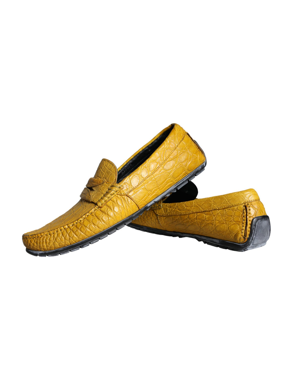 Dolce & Gabbana Caiman Leather Loafers in Yellow
