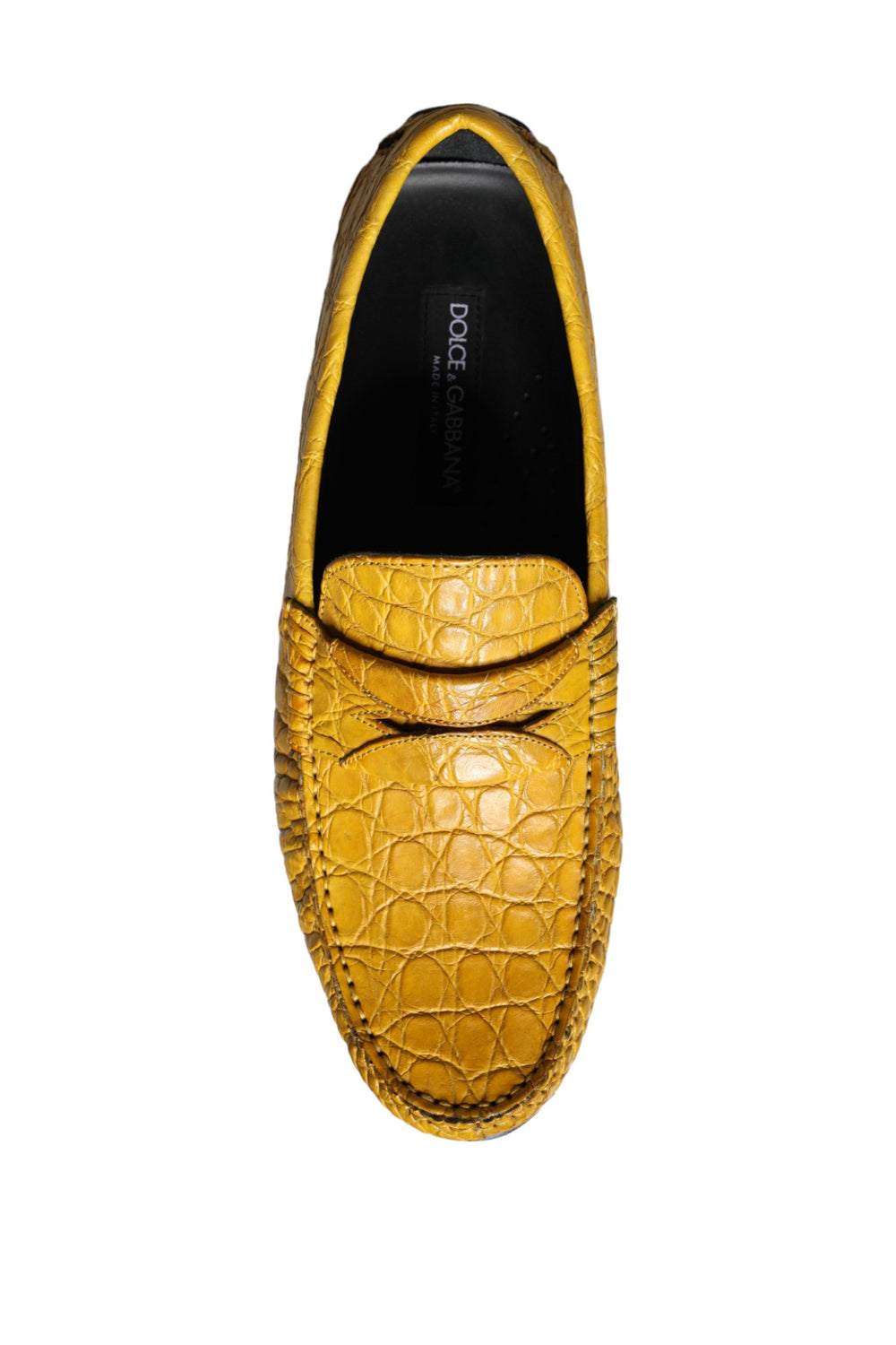 Dolce & Gabbana Caiman Leather Loafers in Yellow