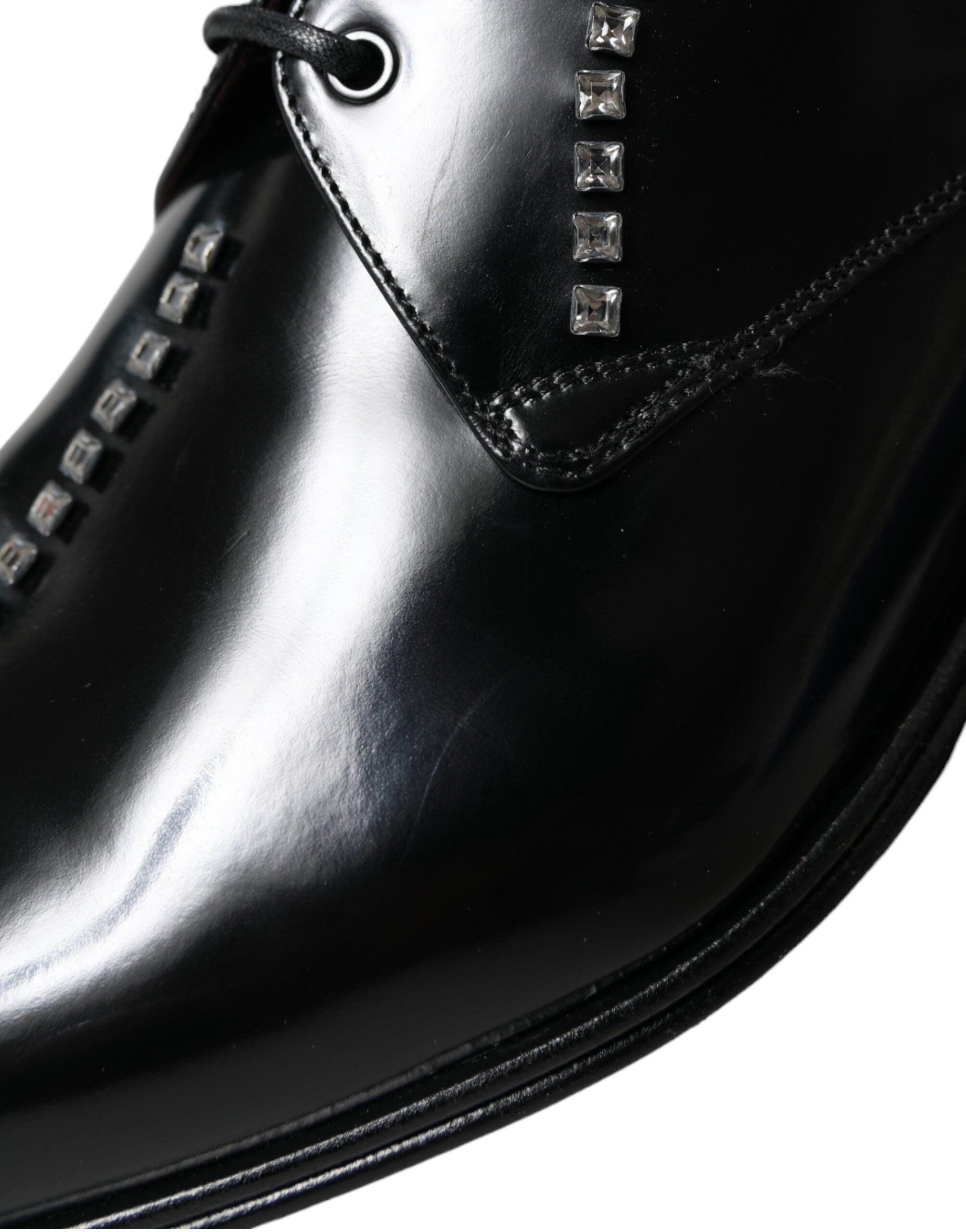 Black Leather Crystal Dress Formal Shoes mens luxury fashion - Mens Edit