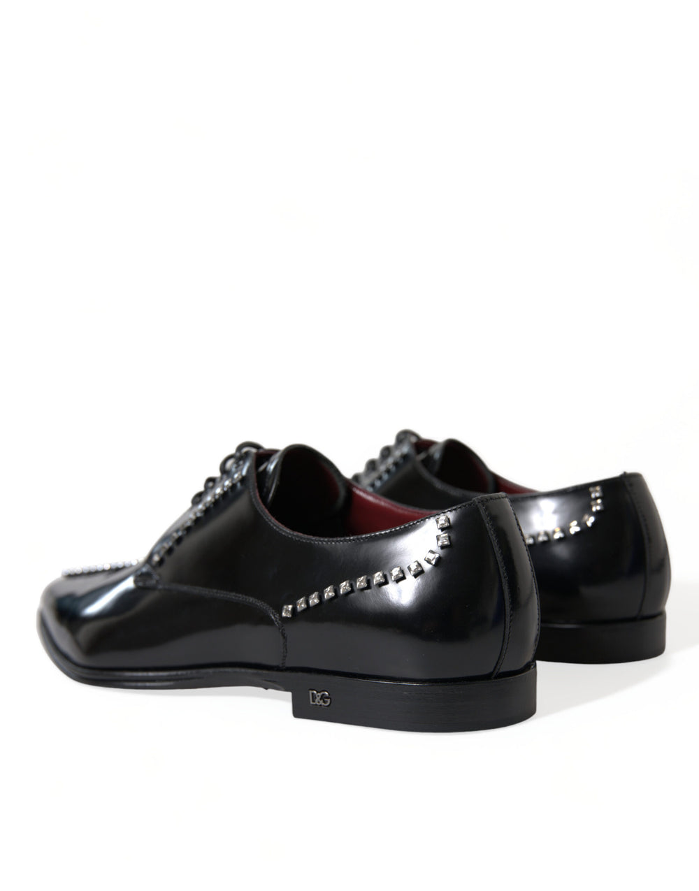 Dolce & Gabbana Leather Crystal Derby Shoes in Black