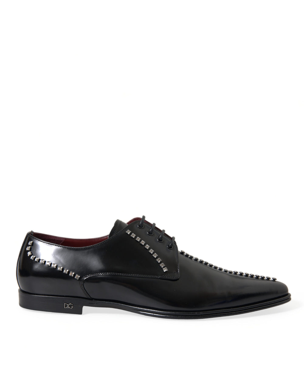 Dolce & Gabbana Leather Crystal Derby Shoes in Black