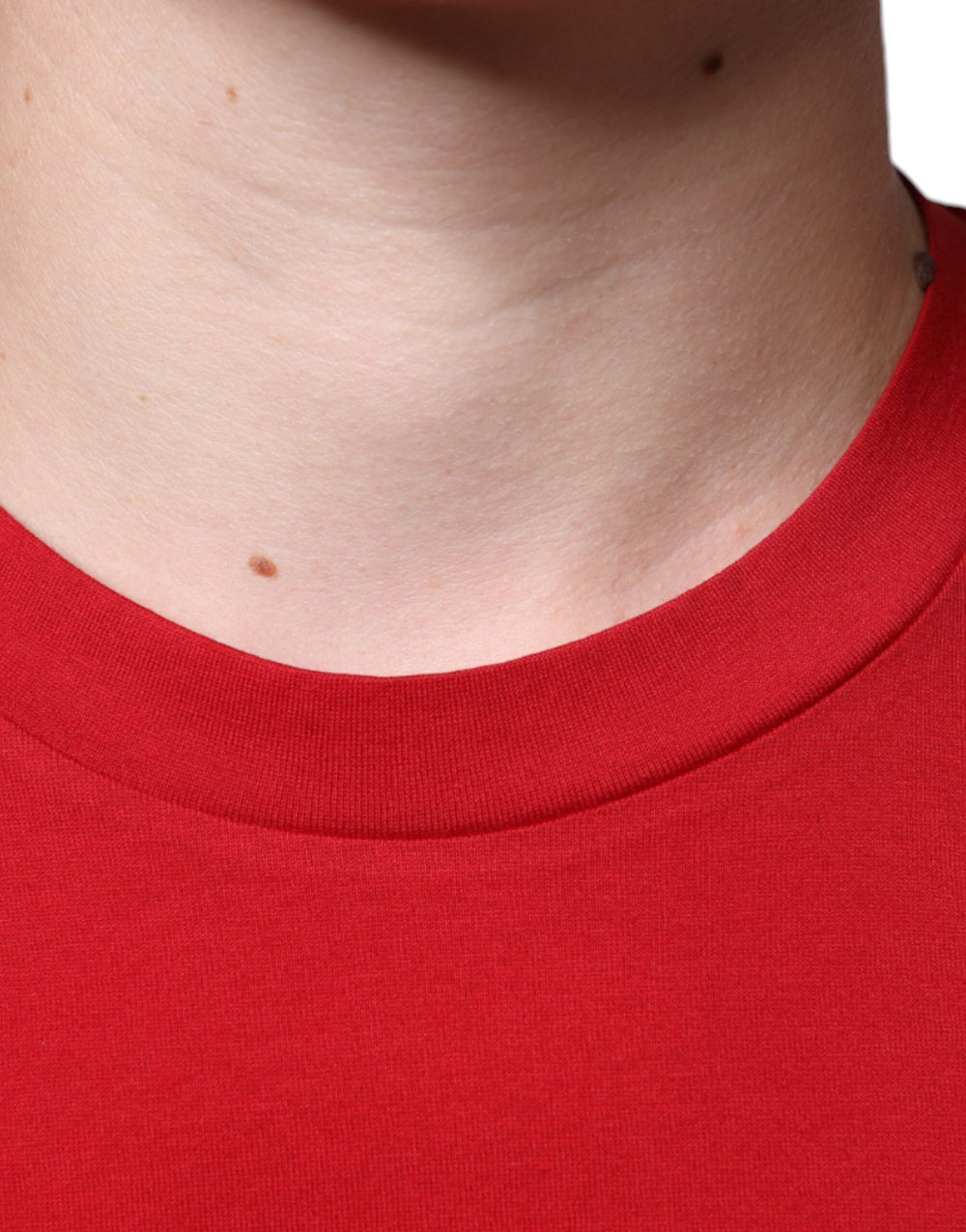 Dolce & Gabbana 100% Cotton Crew Neck T-Shirt in Red