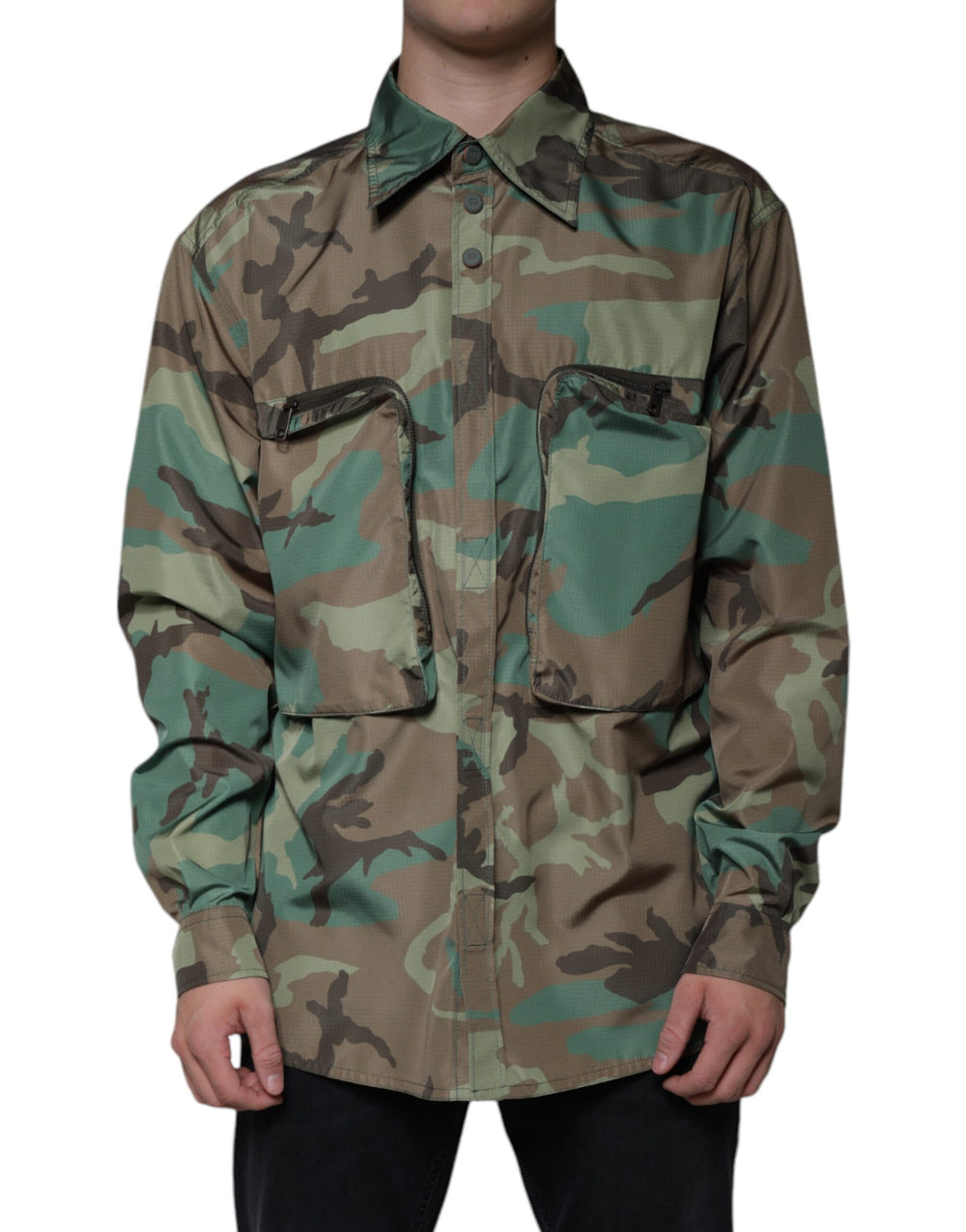 Dolce & Gabbana Camouflage Button-Down Shirt in Multicolor