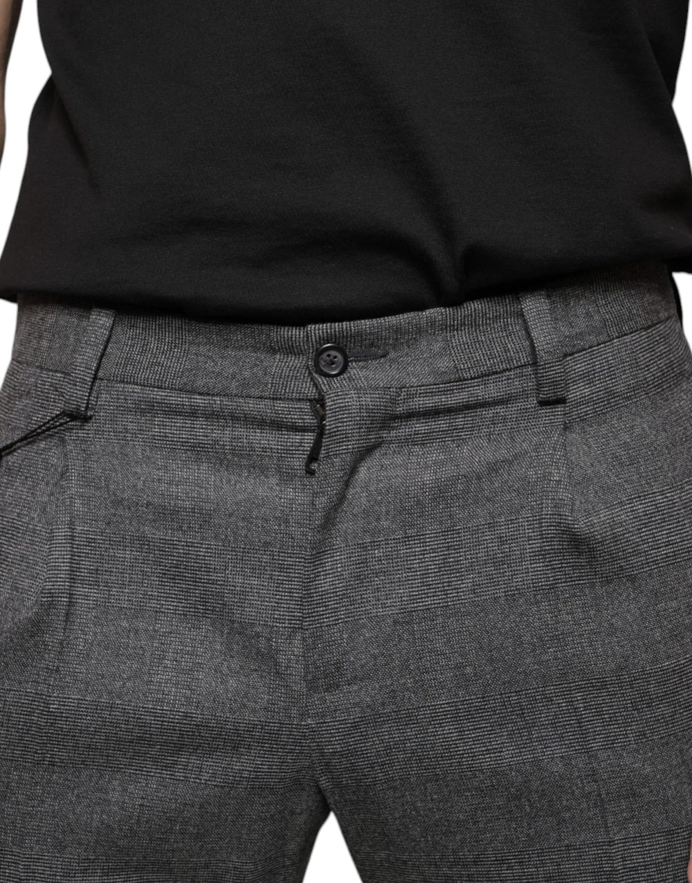 Dolce & Gabbana Virgin Wool Skinny Pants in Grey Check Tartan