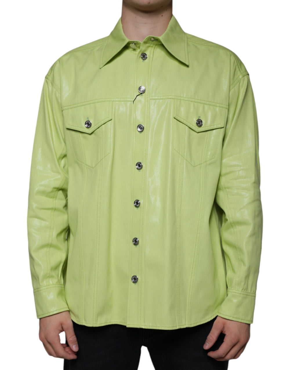 Dolce & Gabbana 100% Cotton Button-Down Shirt in Green