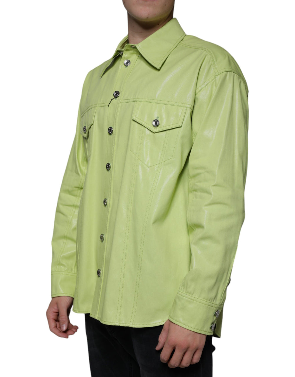 Dolce & Gabbana 100% Cotton Button-Down Shirt in Green