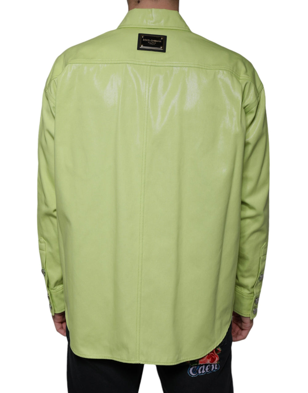 Dolce & Gabbana 100% Cotton Button-Down Shirt in Green