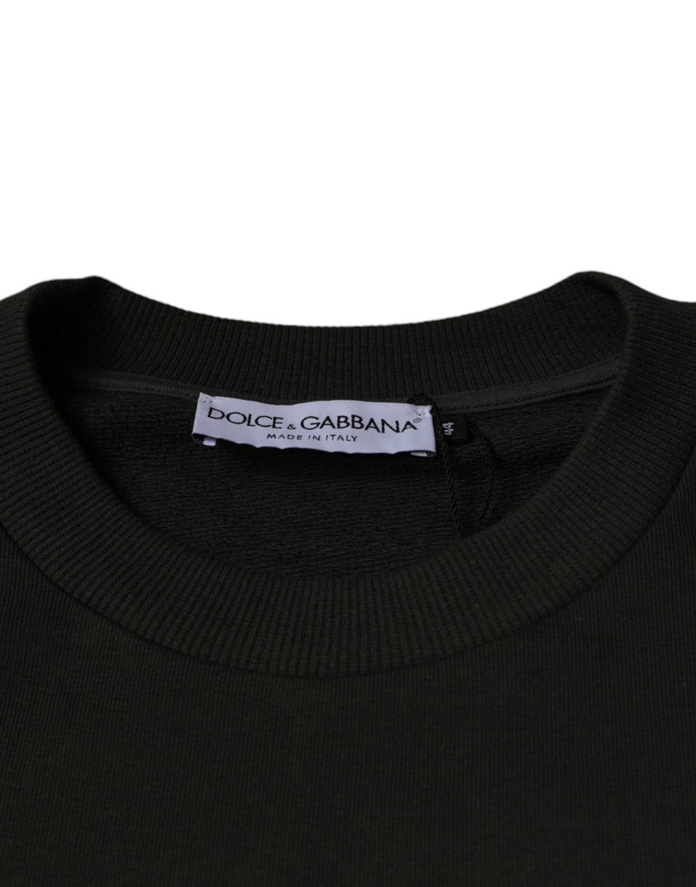 Dolce & Gabbana Cotton Crew Neck Pullover Sweater in Army Green