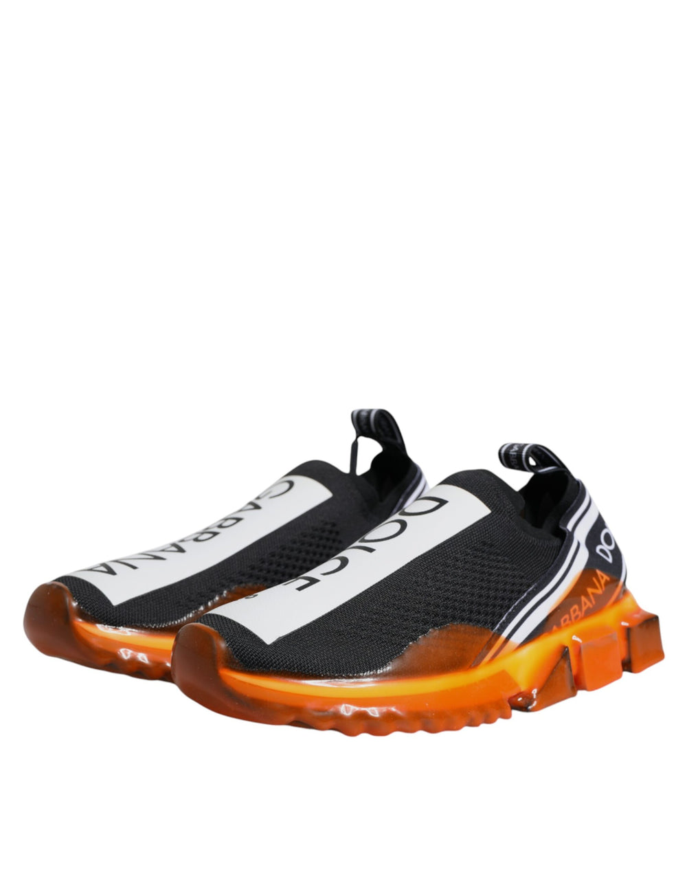Dolce & Gabbana Sorrento Slip-On Sneakers in Black and Orange