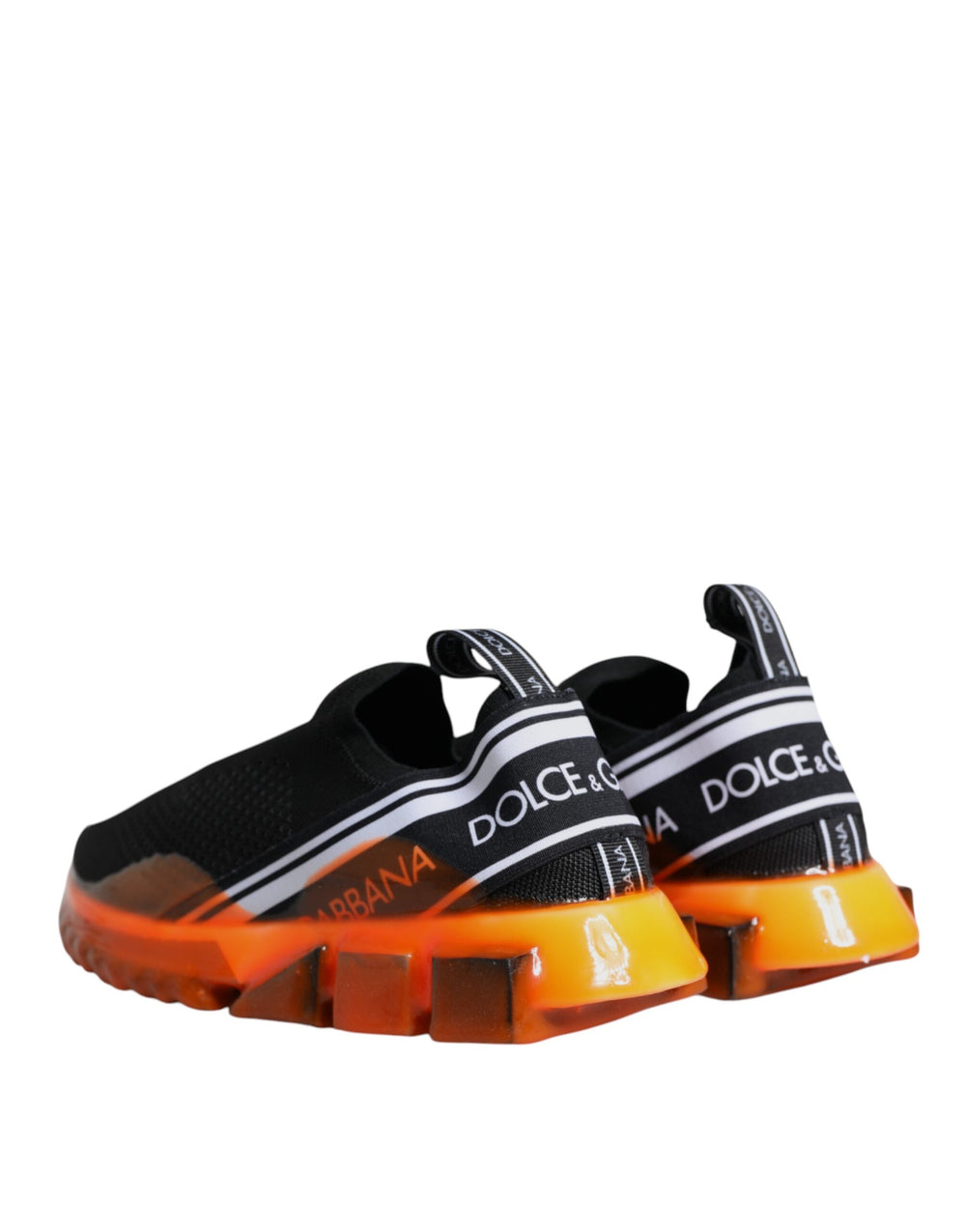 Dolce & Gabbana Sorrento Slip-On Sneakers in Black and Orange