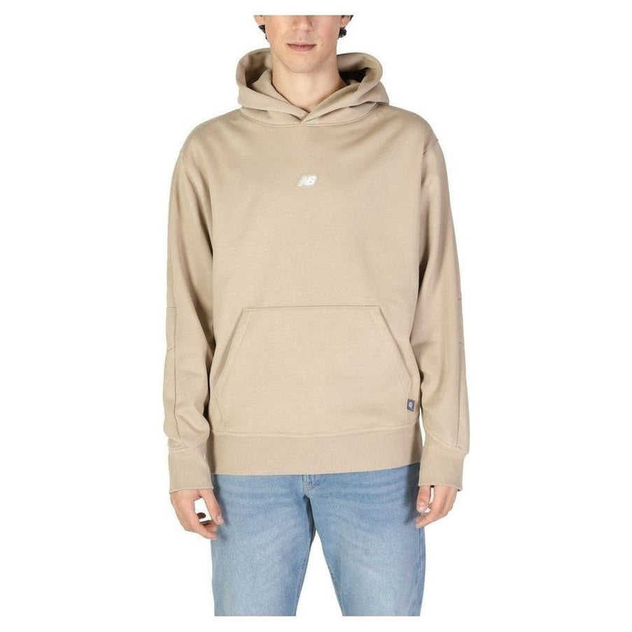 New Balance Beige Recycled Polyester Men's Hoodie - Designer | Mens Edit