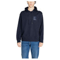 Armani Exchange Blue Cotton Men's Logo Hoodie - Designer | Mens Edit
