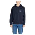 Armani Exchange Blue Cotton Men's Logo Hoodie - Designer | Mens Edit