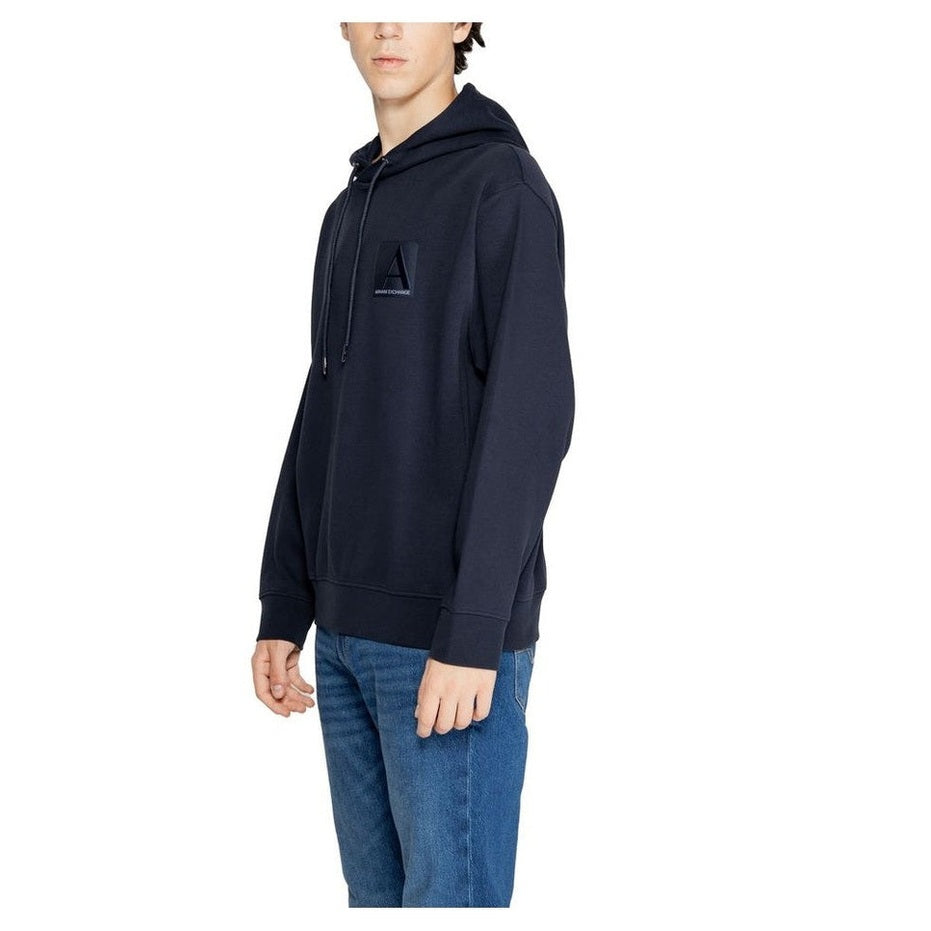 Armani Exchange Blue Cotton Hoodie