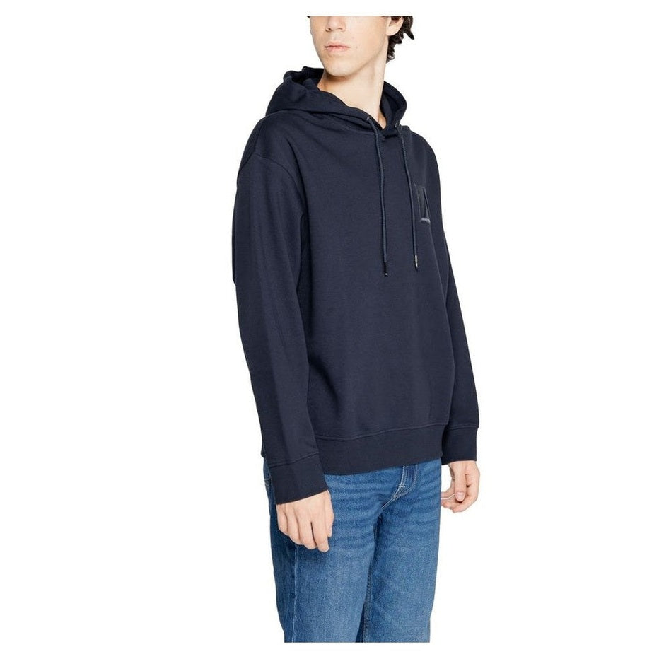 Armani Exchange Blue Cotton Hoodie