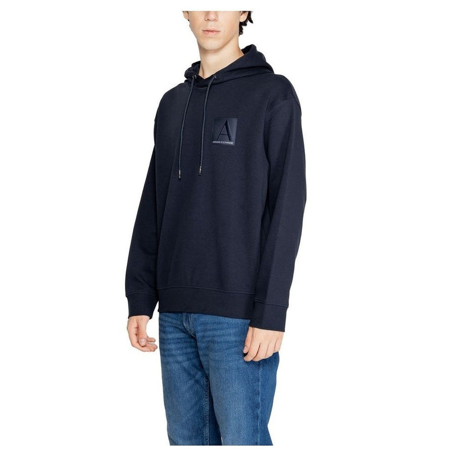 Armani Exchange Blue Cotton Hoodie