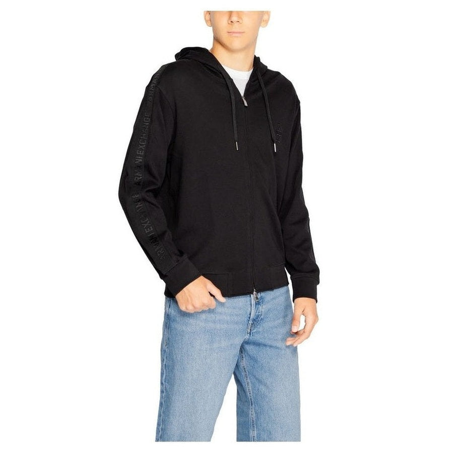 Armani Exchange Black Cotton Hoodie