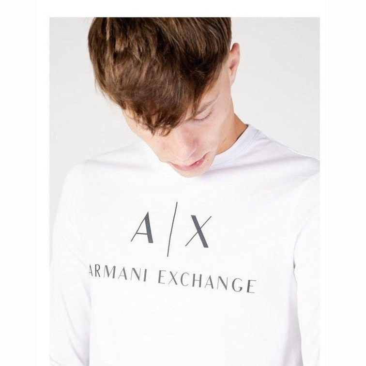 Armani Exchange Βαμβακερό Long Sleeve T-Shirt σε Λευκό