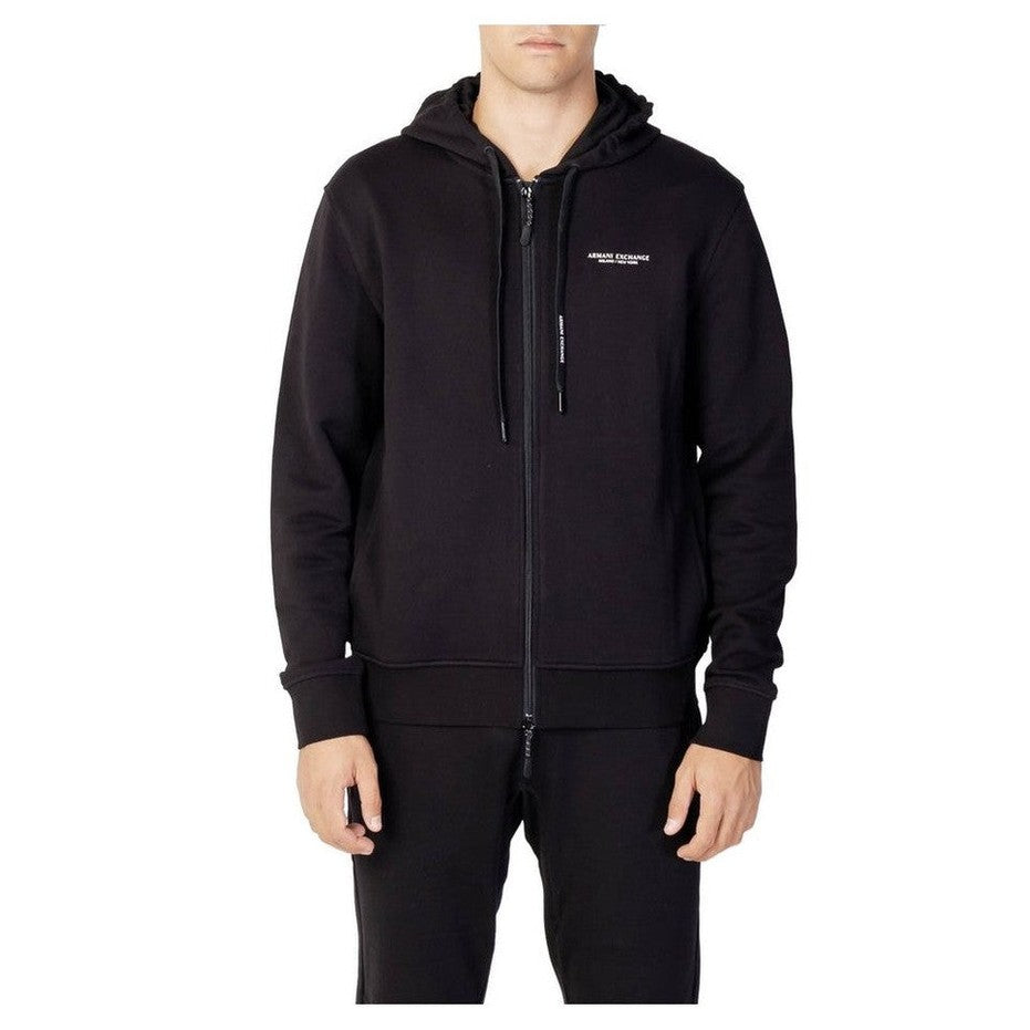Armani Exchange Black Cotton Men's Supersoft Hoodie - Designer | Mens Edit